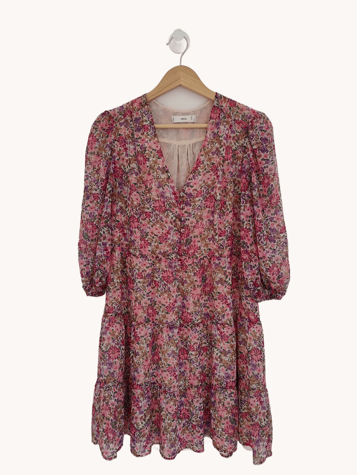 Robe courte fleurie à col V Mango – Taille M — photo 2