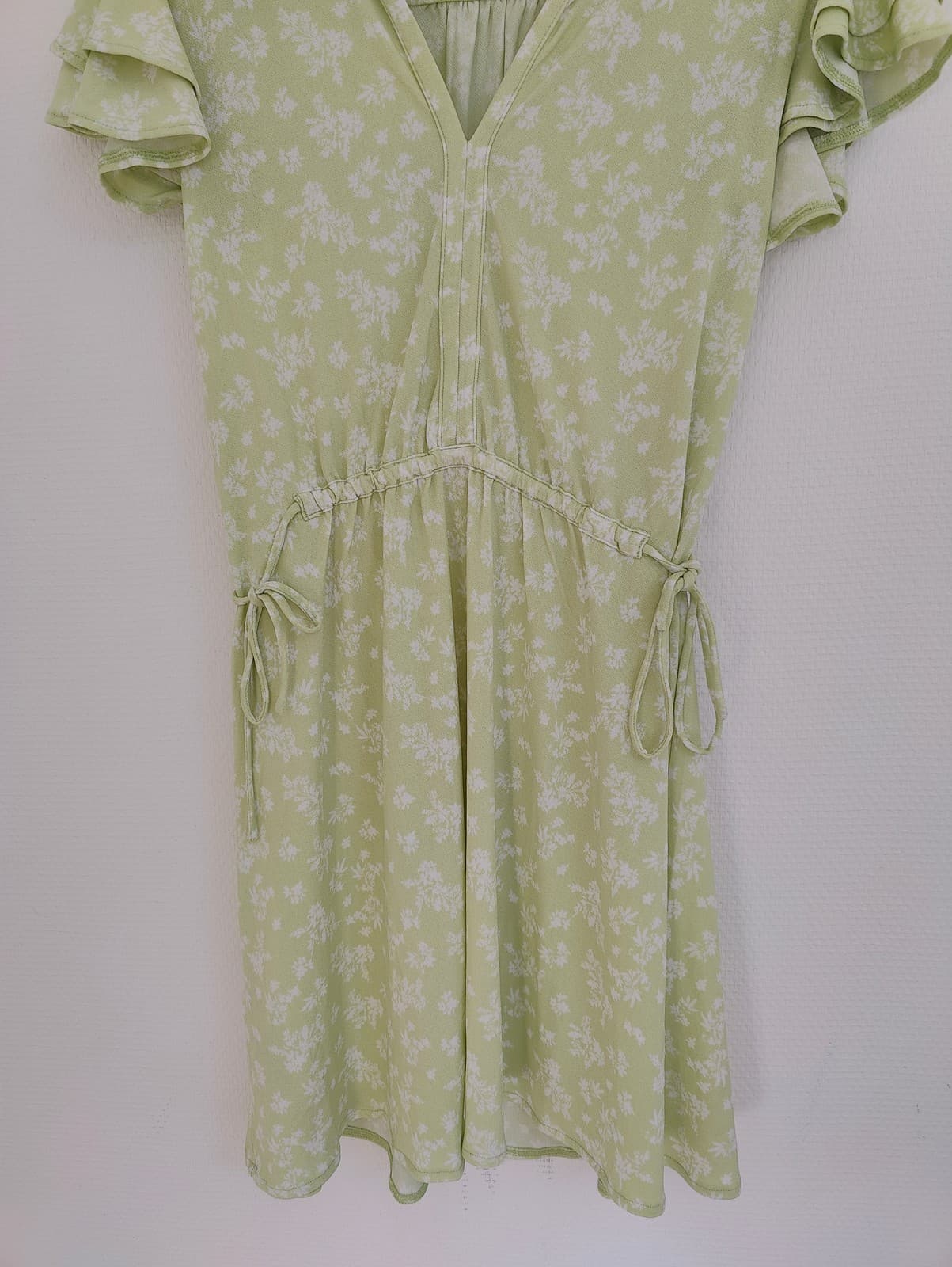 Robe vert pastel à fleurs blanches Mango – Taille XS — photo 4