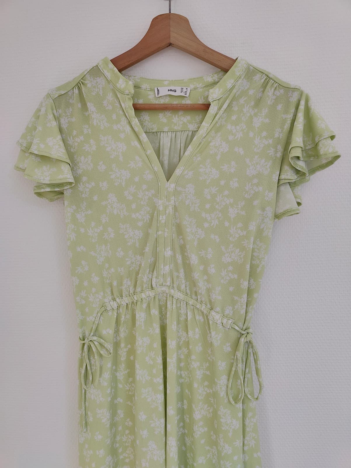 Robe vert pastel à fleurs blanches Mango – Taille XS — photo 3