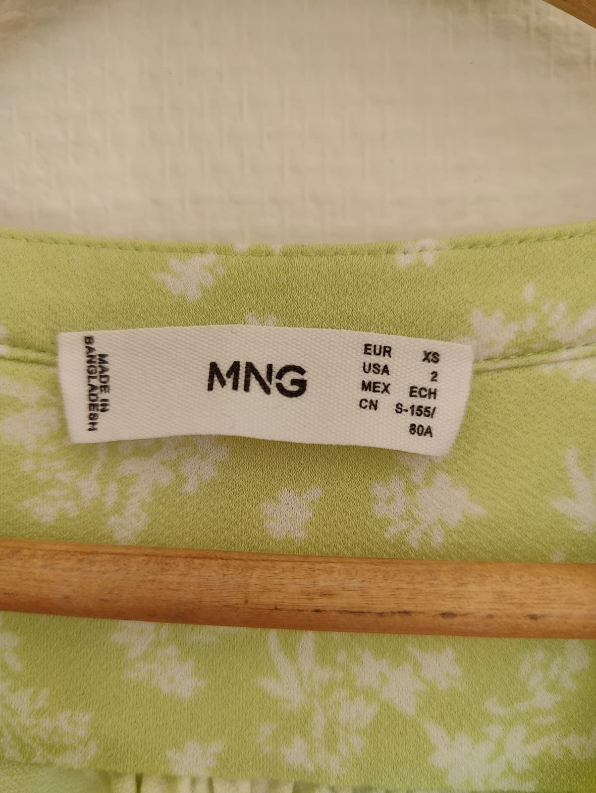 Robe vert pastel à fleurs blanches Mango – Taille XS — photo 5