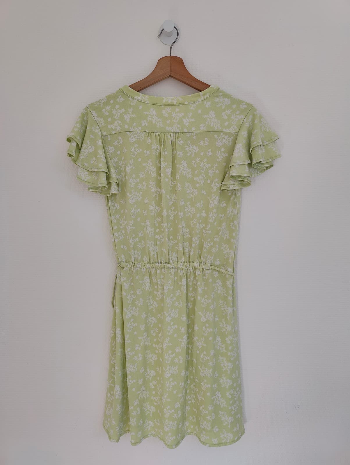 Robe vert pastel à fleurs blanches Mango – Taille XS — photo 6