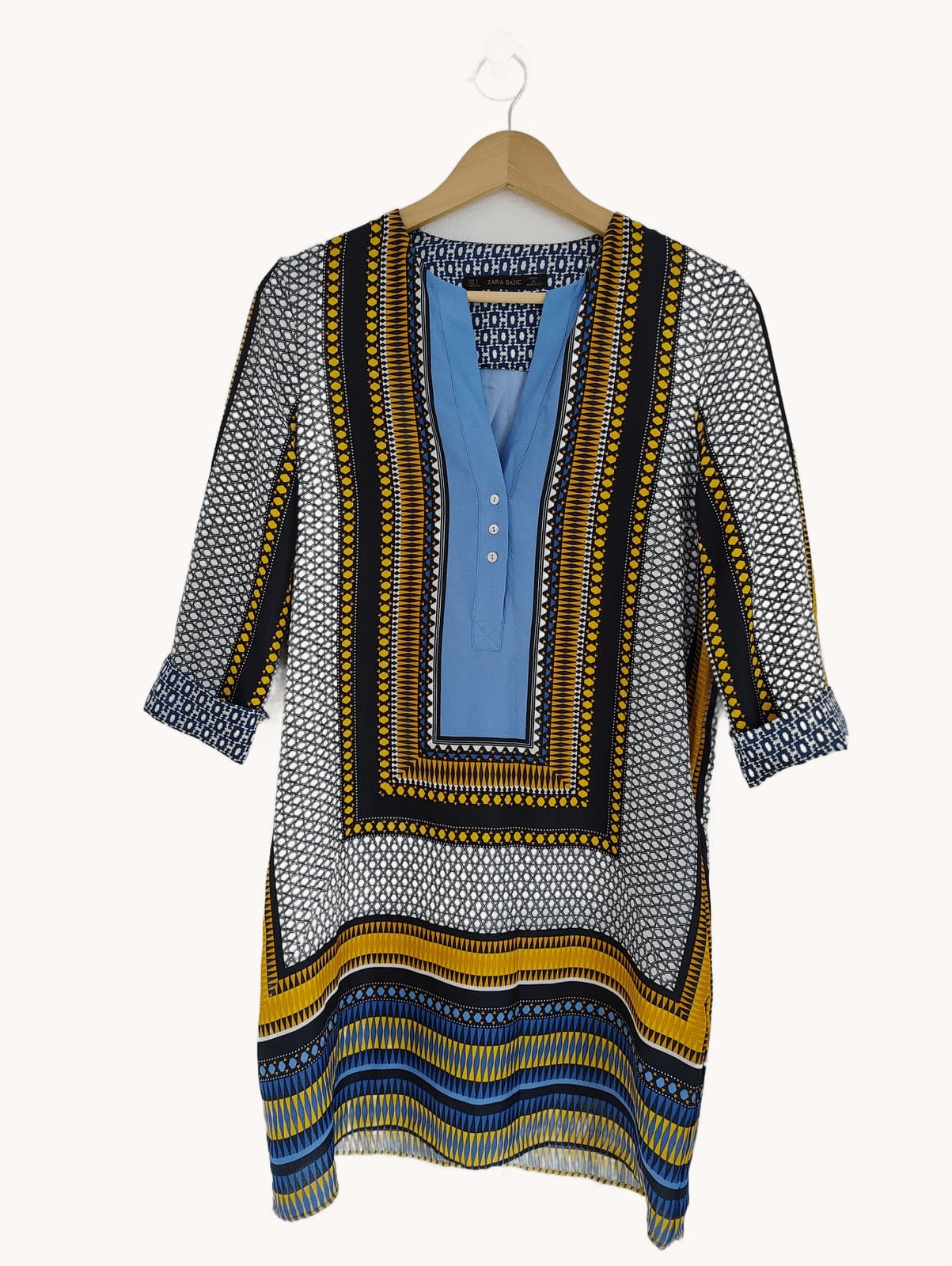 Robe à imprimé géométrique bleu Zara – Taille S — photo 2