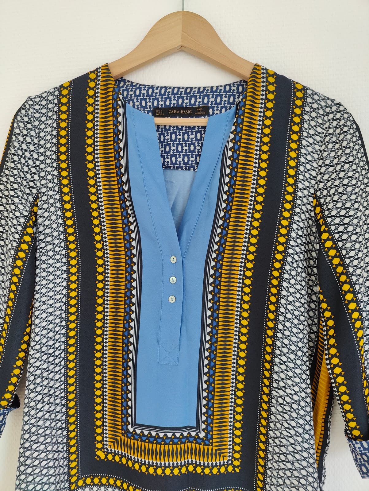 Robe à imprimé géométrique bleu Zara – Taille S — photo 3