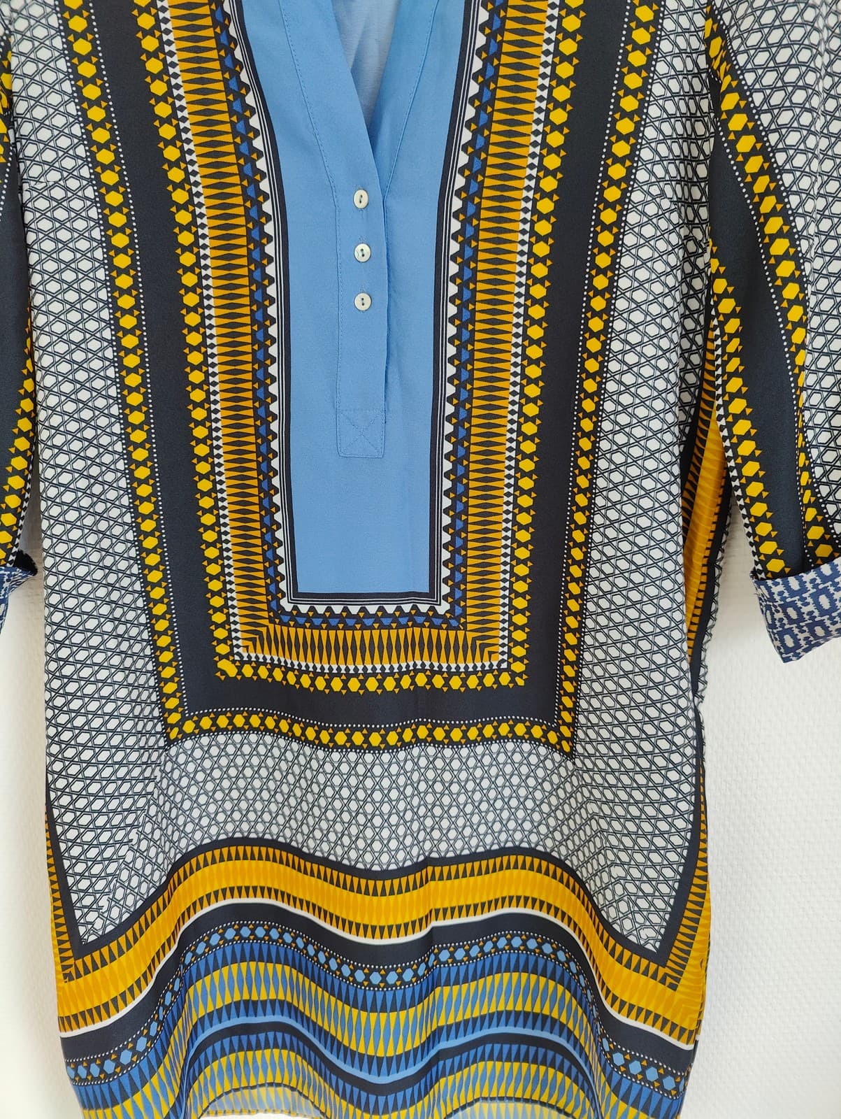 Robe à imprimé géométrique bleu Zara – Taille S — photo 4