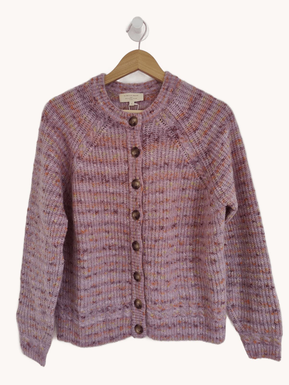 Gilet en maille lilas chinée Sézane – Taille S