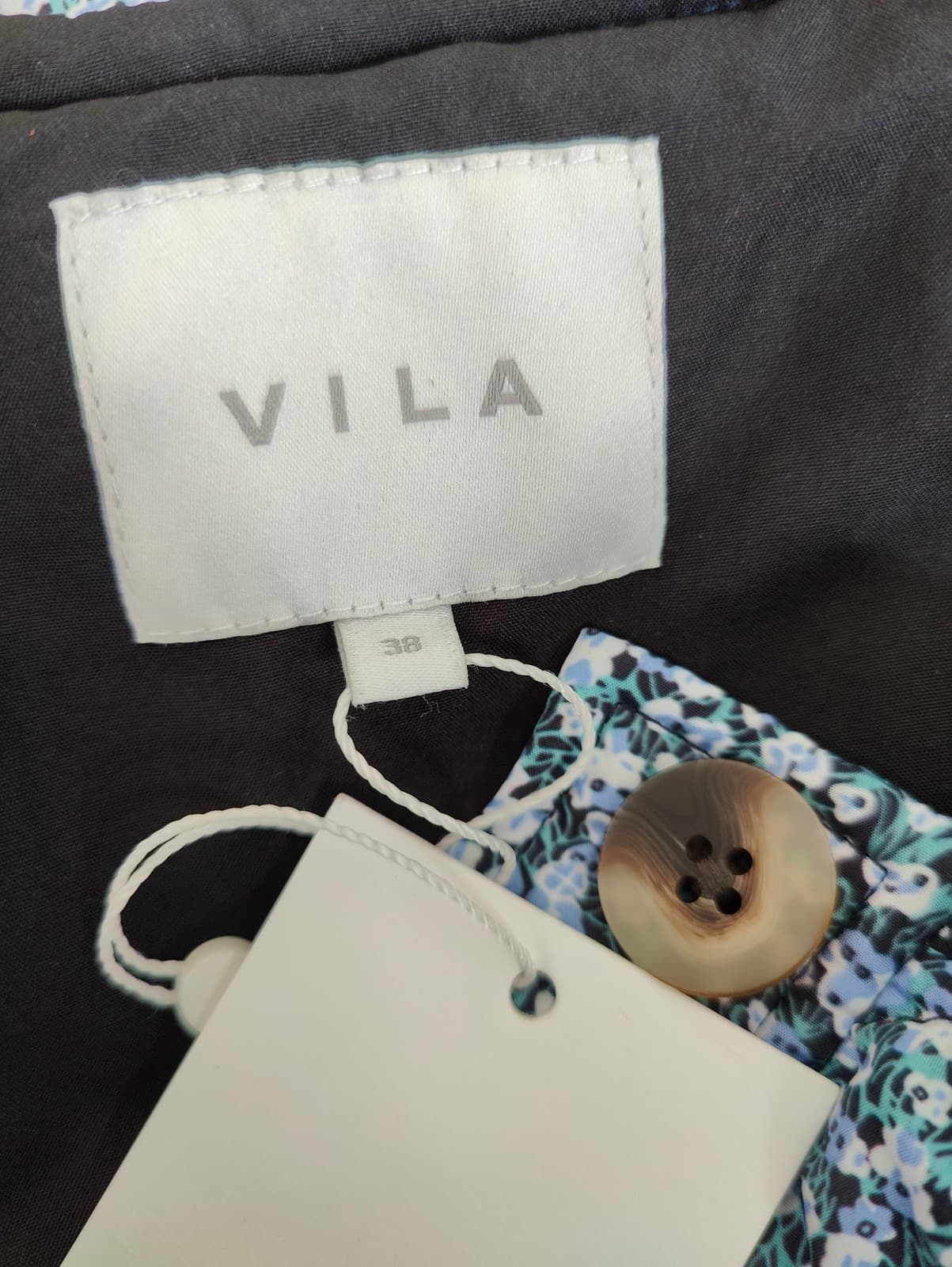 Veste sans manches matelassée à fleurs bleues Vila – Taille 38 — photo 5