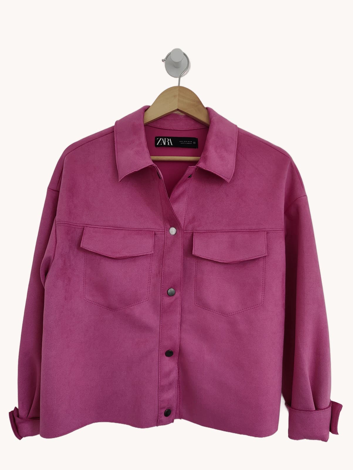 Surchemise rose en suédine Zara – Taille S — photo 2