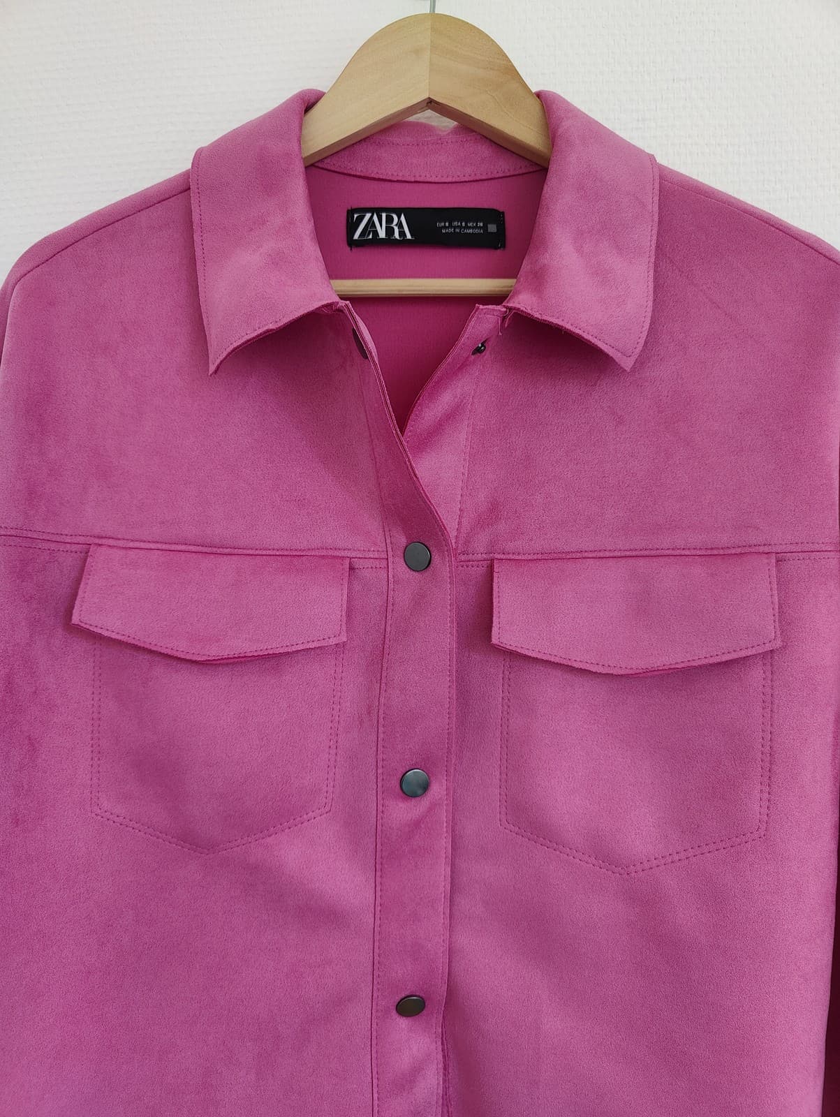 Surchemise rose en suédine Zara – Taille S — photo 3