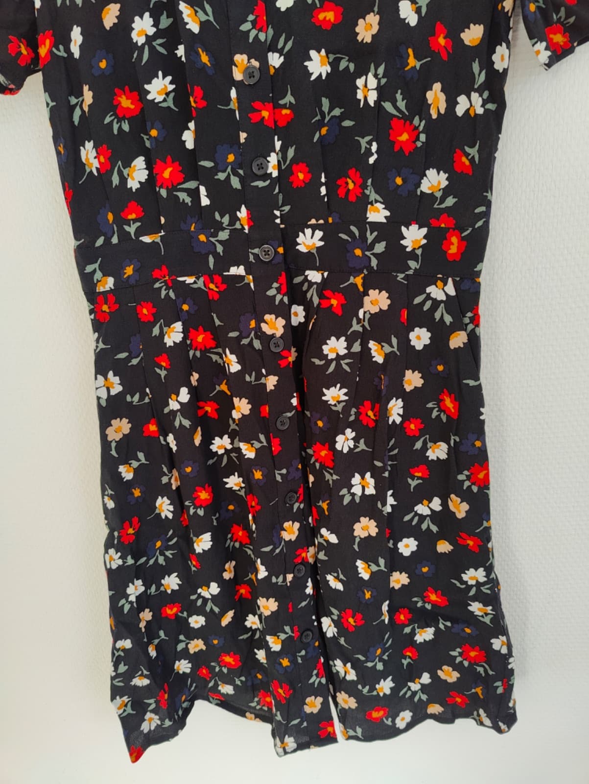 Robe courte fleurie noire Monoprix – Taille XS — photo 5