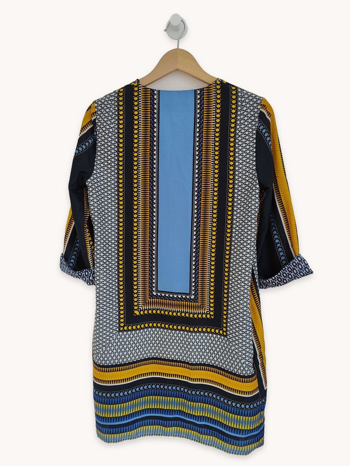 Robe à imprimé géométrique bleu Zara – Taille S — photo 6