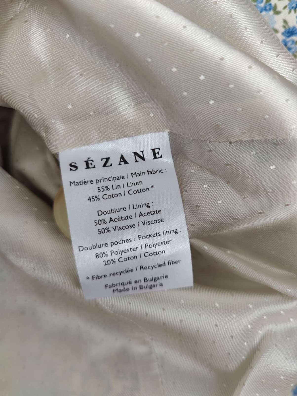 Blazer croisé fleuri bleu et blanc Sézane – Taille XS  — photo 7