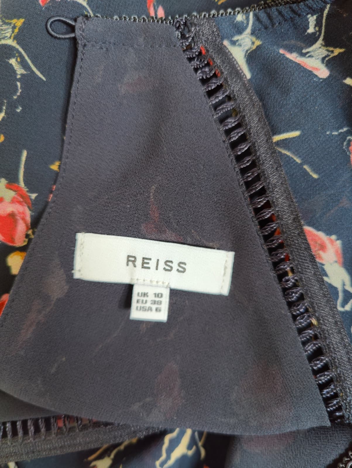 Blouse REISS bleu marine à imprimé floral – Taille M — photo 6