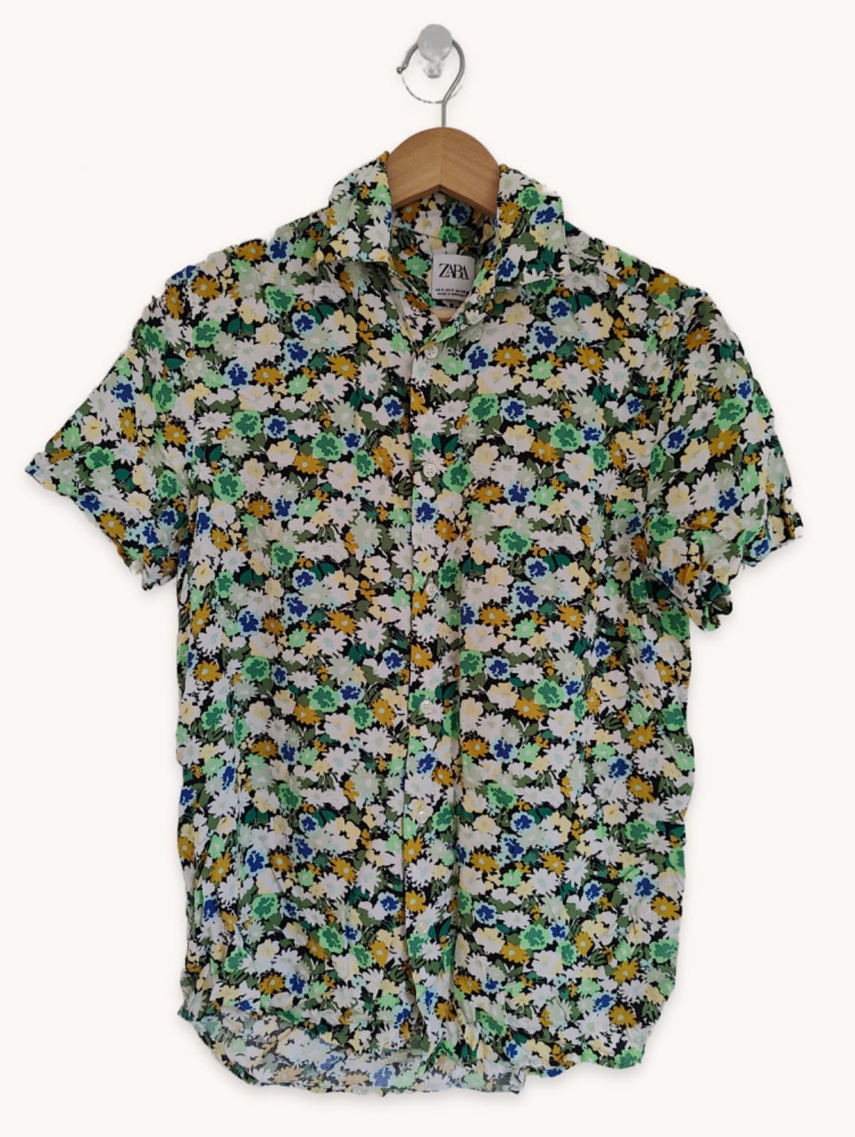 Chemise fleurie verte et bleue  Zara – Taille S