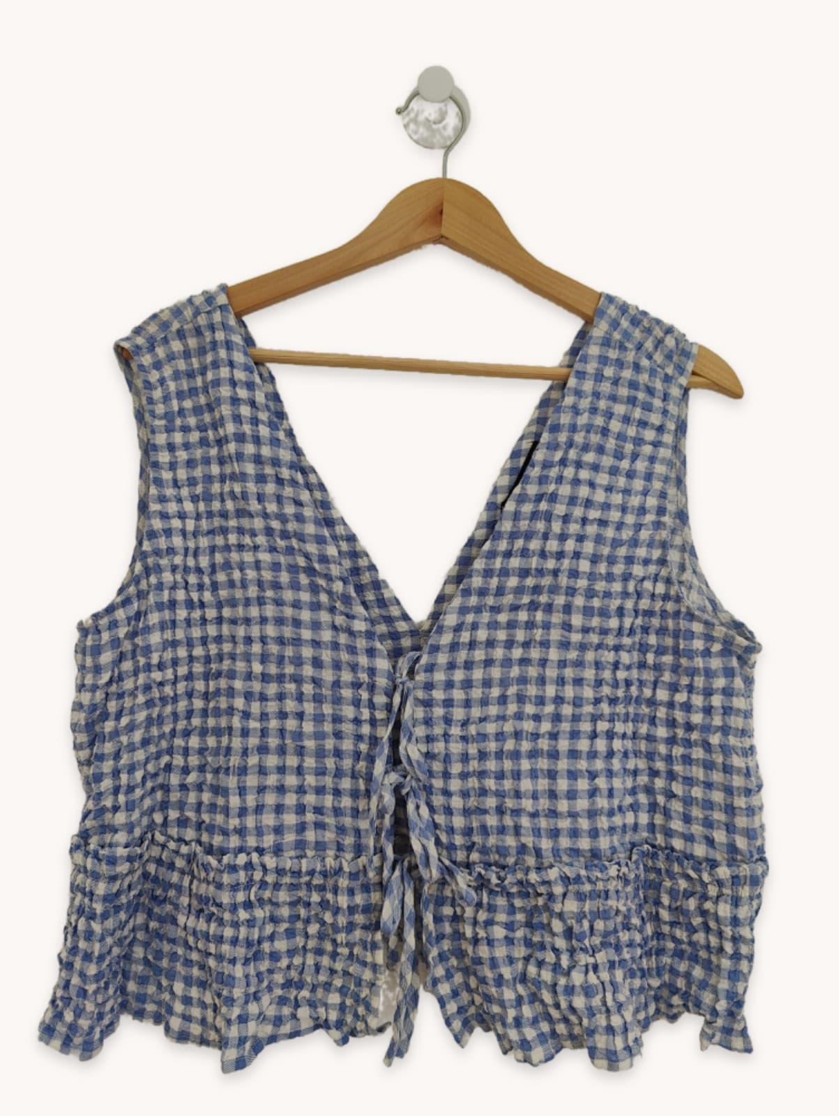 Top Zara vichy gaufré – Taille XL — photo 2