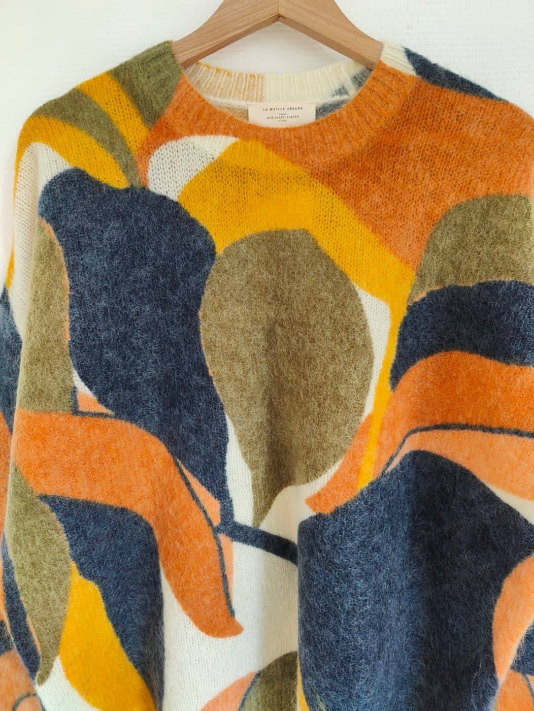 Pull Sézane à motif abstrait de feuillages – Taille L — photo 3