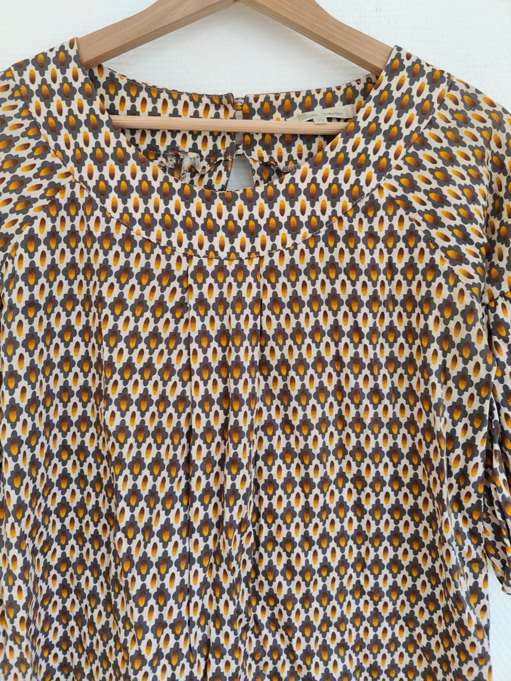 Tunique à imprimé géométrique brun et moutarde – Taille 1 — photo 3