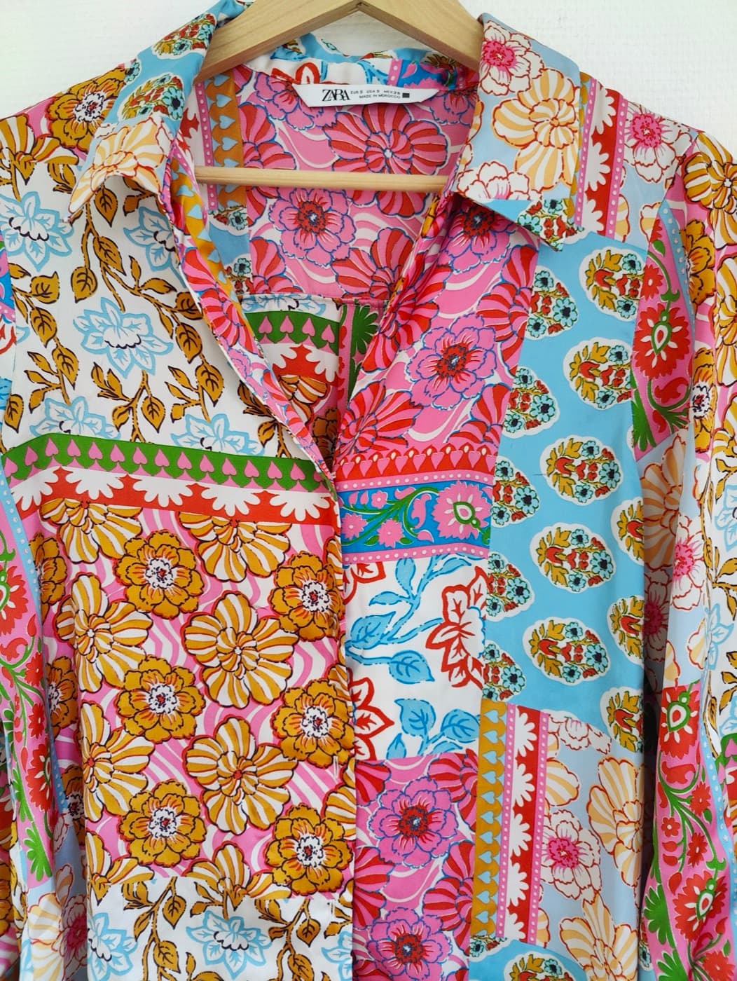 Chemise Zara à imprimé patchwork floral – Taille S — photo 3