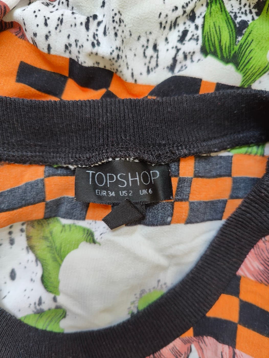 Top Topshop à imprimé floral et damier – Taille 34 — photo 6