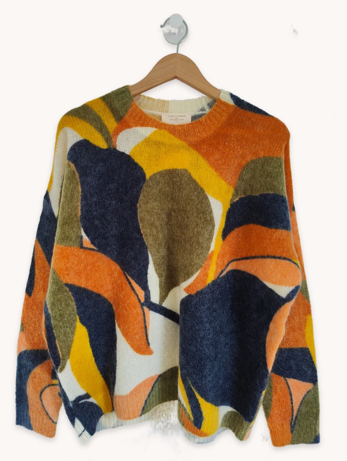 Pull Sézane à motif abstrait de feuillages – Taille L — photo 2