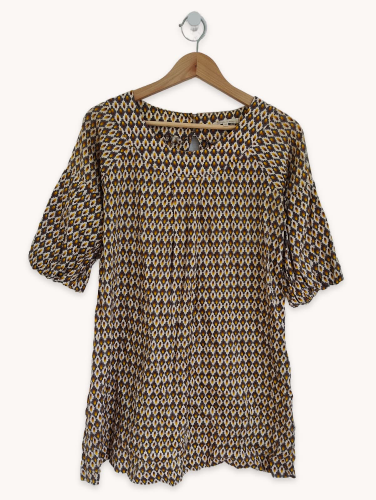 Tunique à imprimé géométrique brun et moutarde – Taille 1 — photo 2