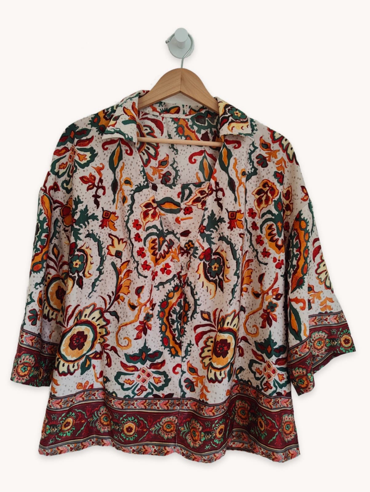 Blouse imprimée bohème à manches – Taille 42 — photo 2