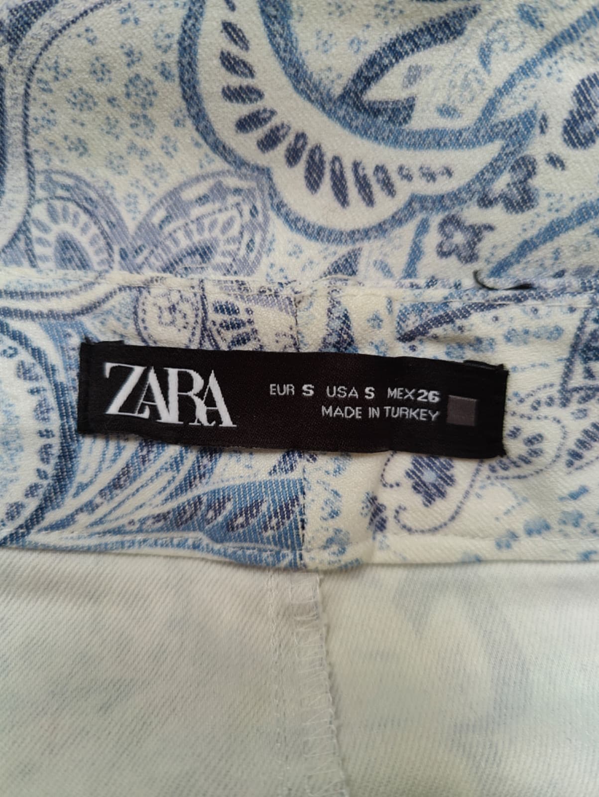 Pantalon Zara à imprimé cachemire bleu – Taille S — photo 4