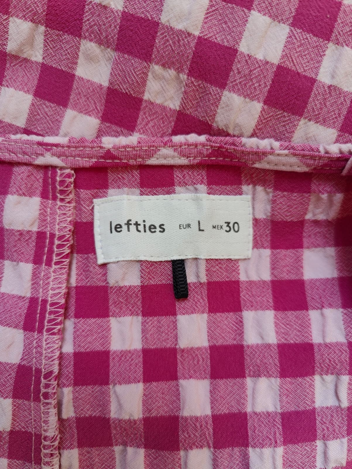 Salopette Lefties à imprimé vichy rose – Taille L — photo 6