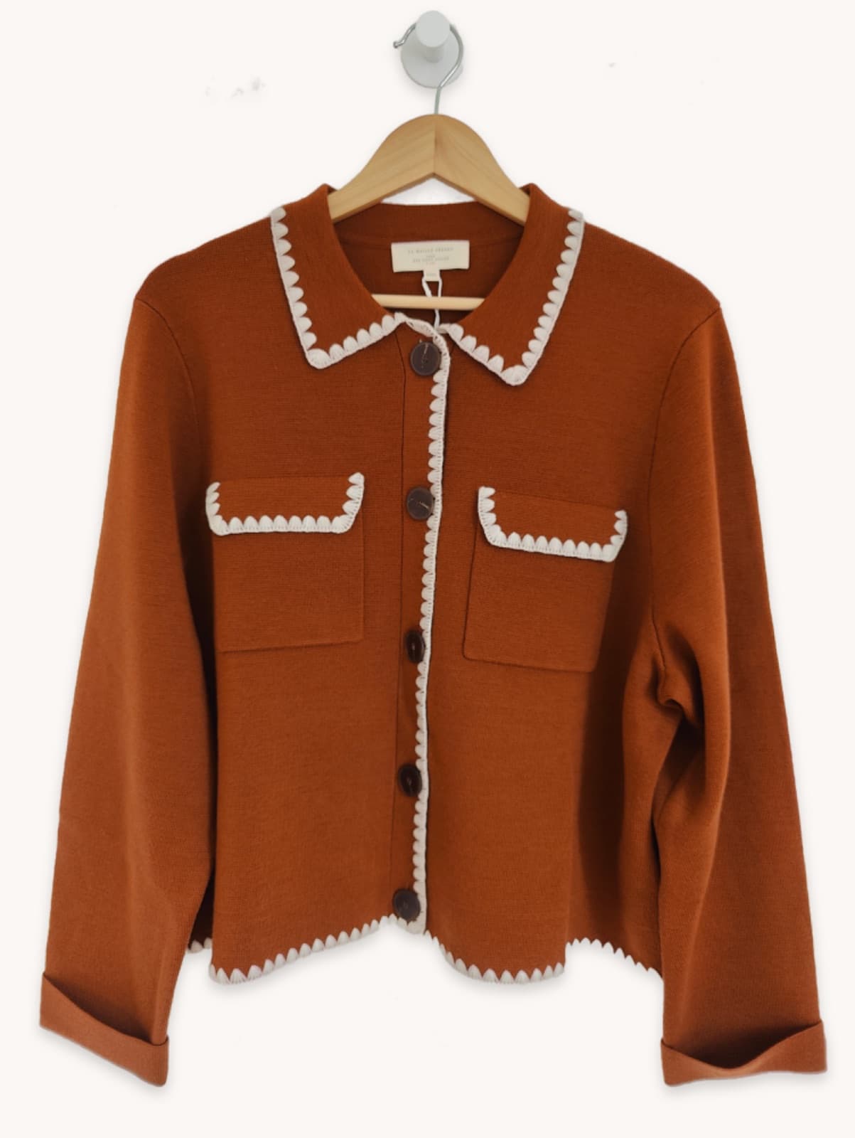 Gilet Sézane en maille côtelée rouille – Taille XXXL — photo 2