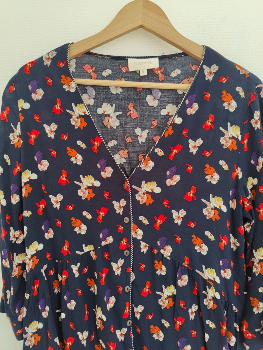 Blouse Grace & Mila à imprimé floral marine – Taille M — photo 3