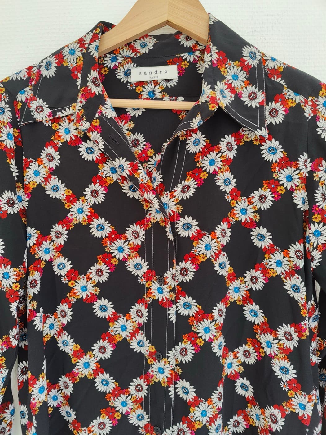 Chemise Sandro en soie imprimé floral – Taille 1 — photo 3