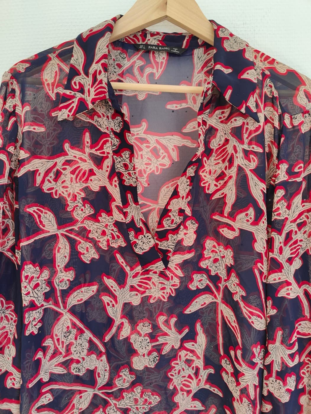 Blouse Zara en voile à imprimé floral – Taille L — photo 3