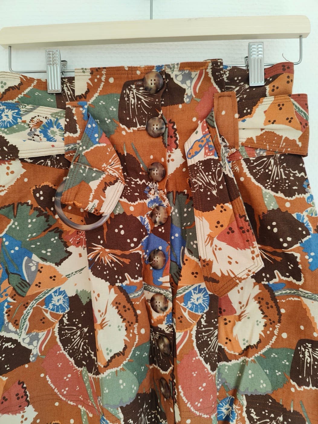 Jupe Sézane en lin à imprimé batik – Taille 34 — photo 3