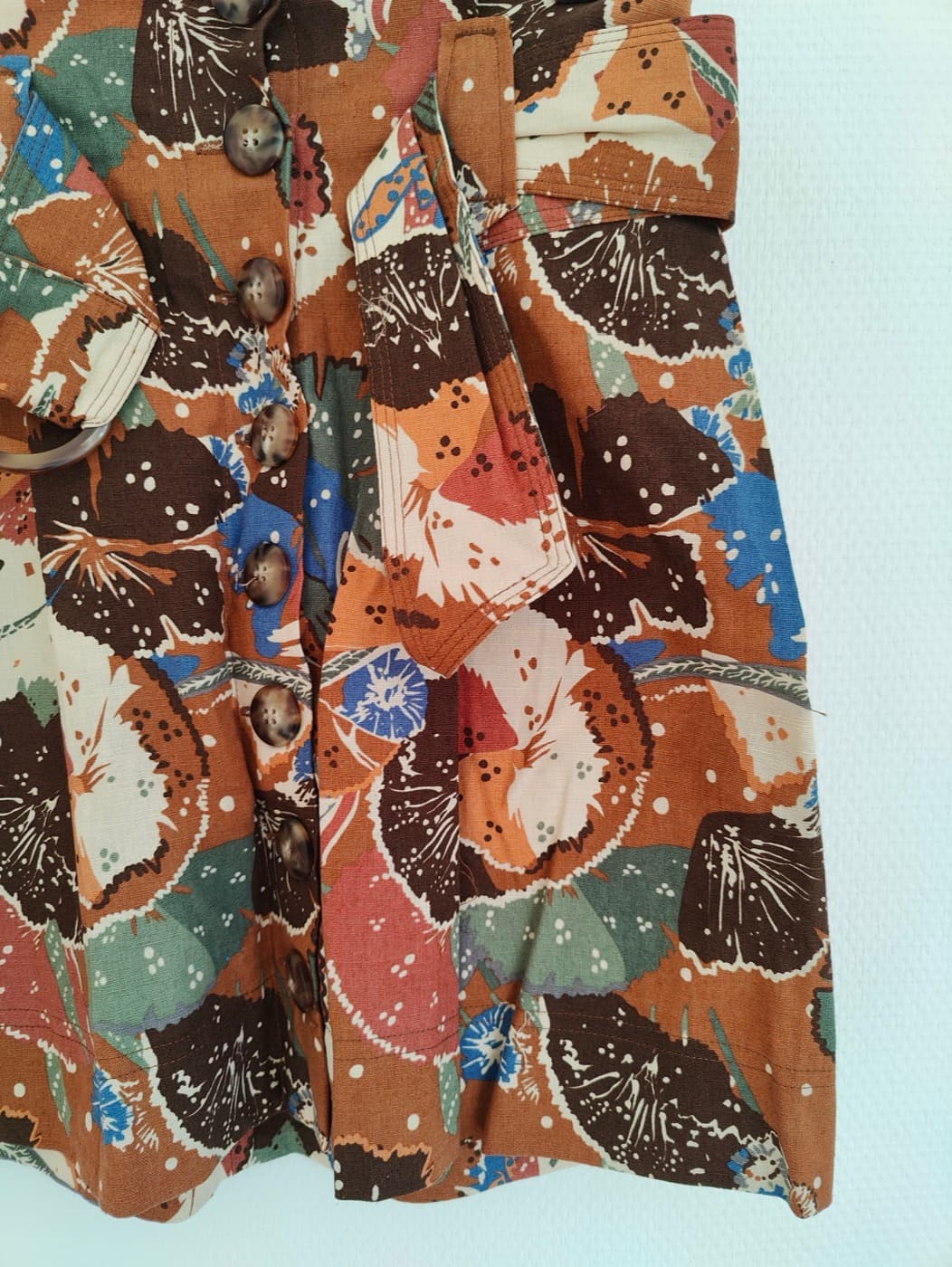 Jupe Sézane en lin à imprimé batik – Taille 34 — photo 4