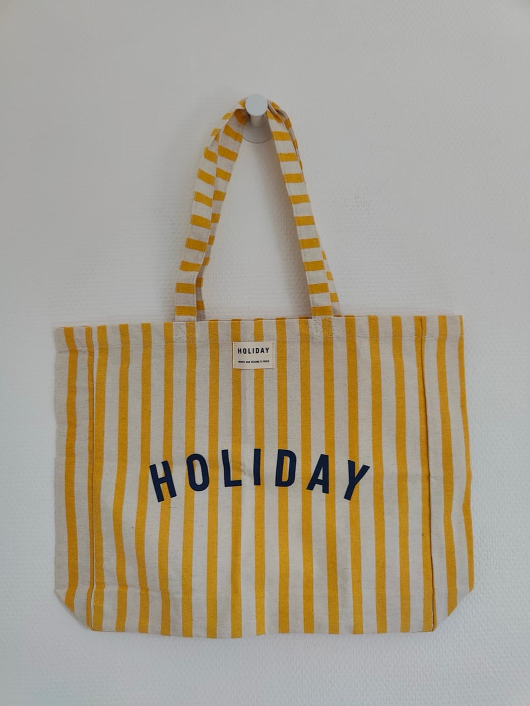 Sac cabas rayé jaune et écru Holiday — photo 2