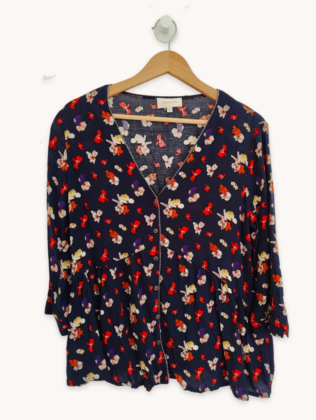 Blouse Grace & Mila à imprimé floral marine – Taille M — photo 2