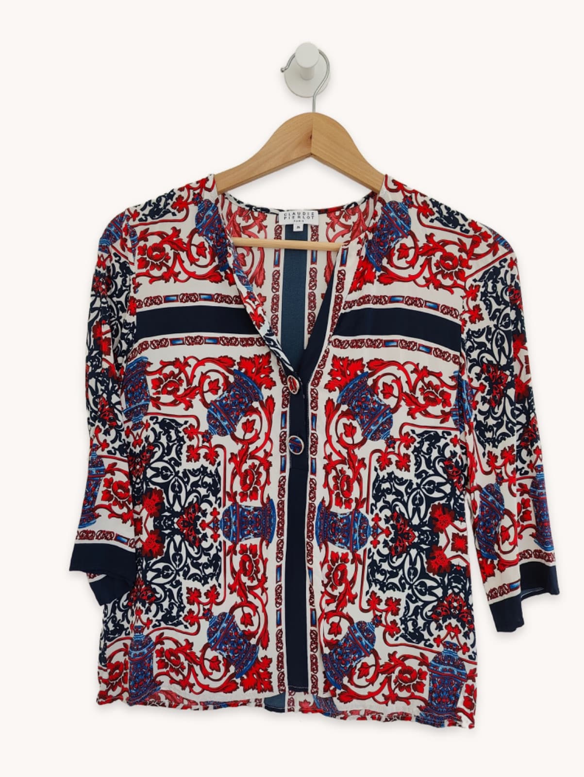 Blouse Claudie Pierlot à imprimé foulard – Taille 36 — photo 2