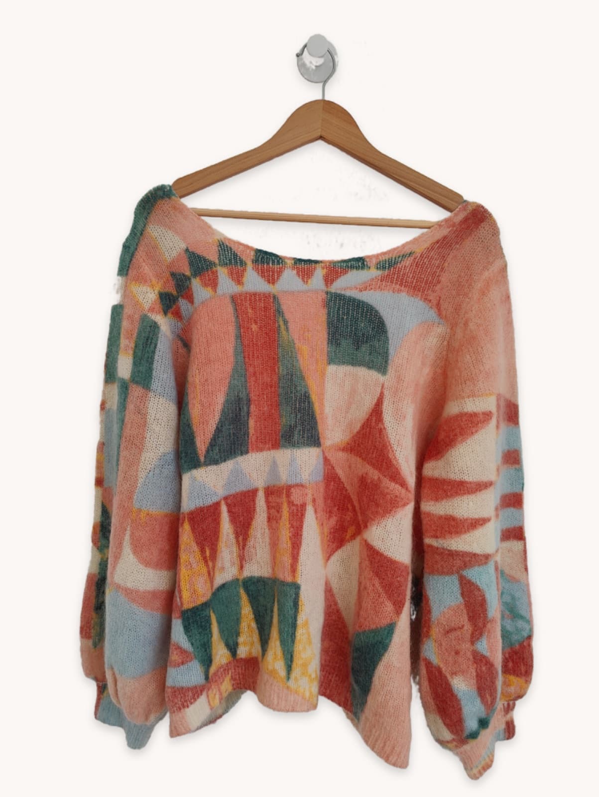 Pull Sézane en mohair à motif géométrique – Taille XXXL — photo 2