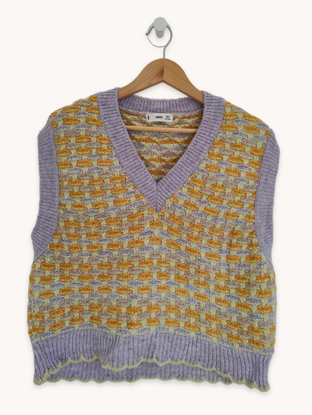 Pull Mango sans manches à motif jacquard – Taille L — photo 2