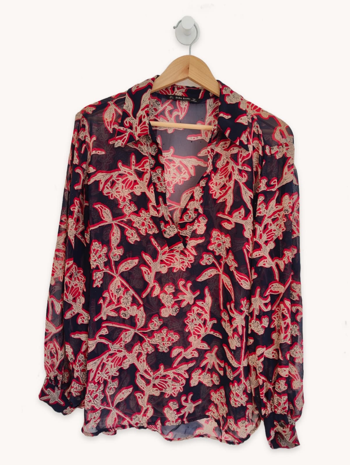 Blouse Zara en voile à imprimé floral – Taille L — photo 2