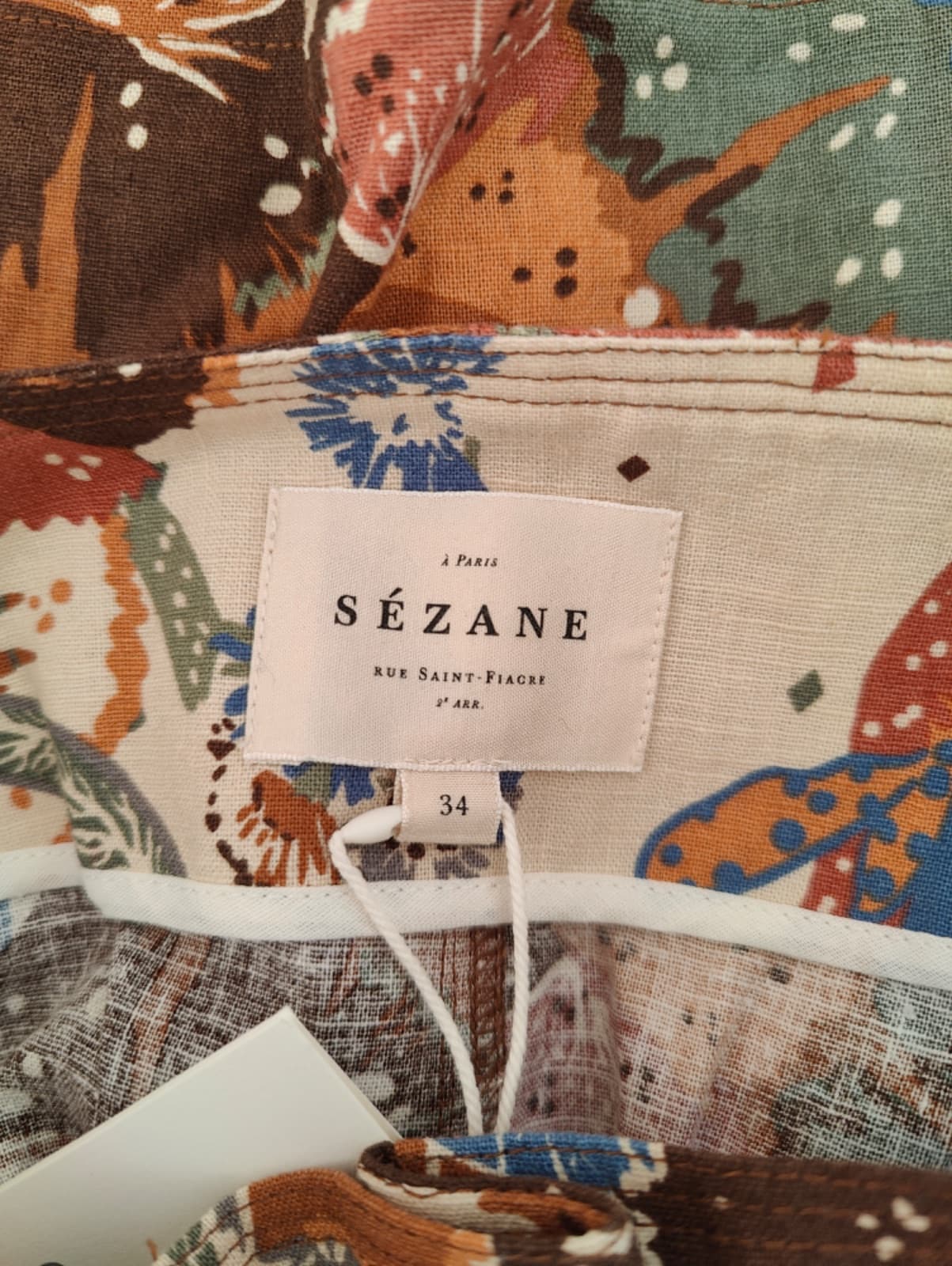 Jupe Sézane en lin à imprimé batik – Taille 34 — photo 6