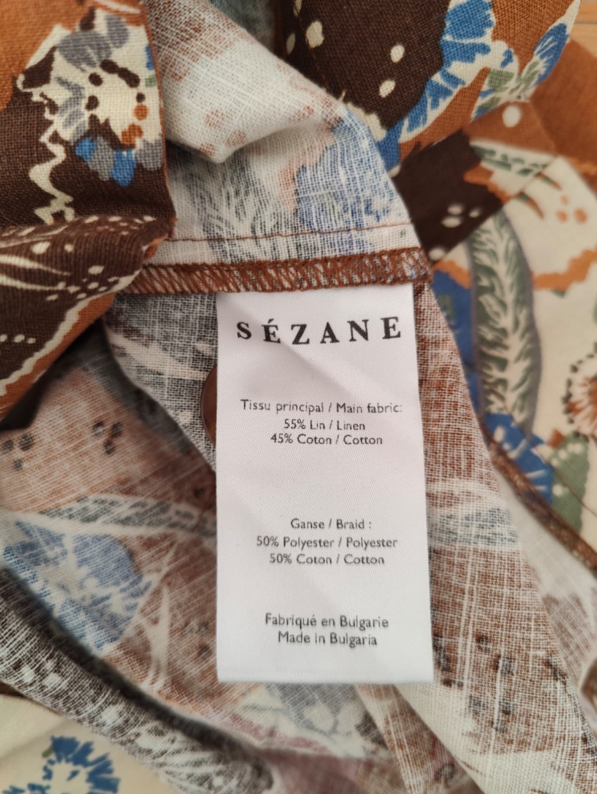 Jupe Sézane en lin à imprimé batik – Taille 34 — photo 7
