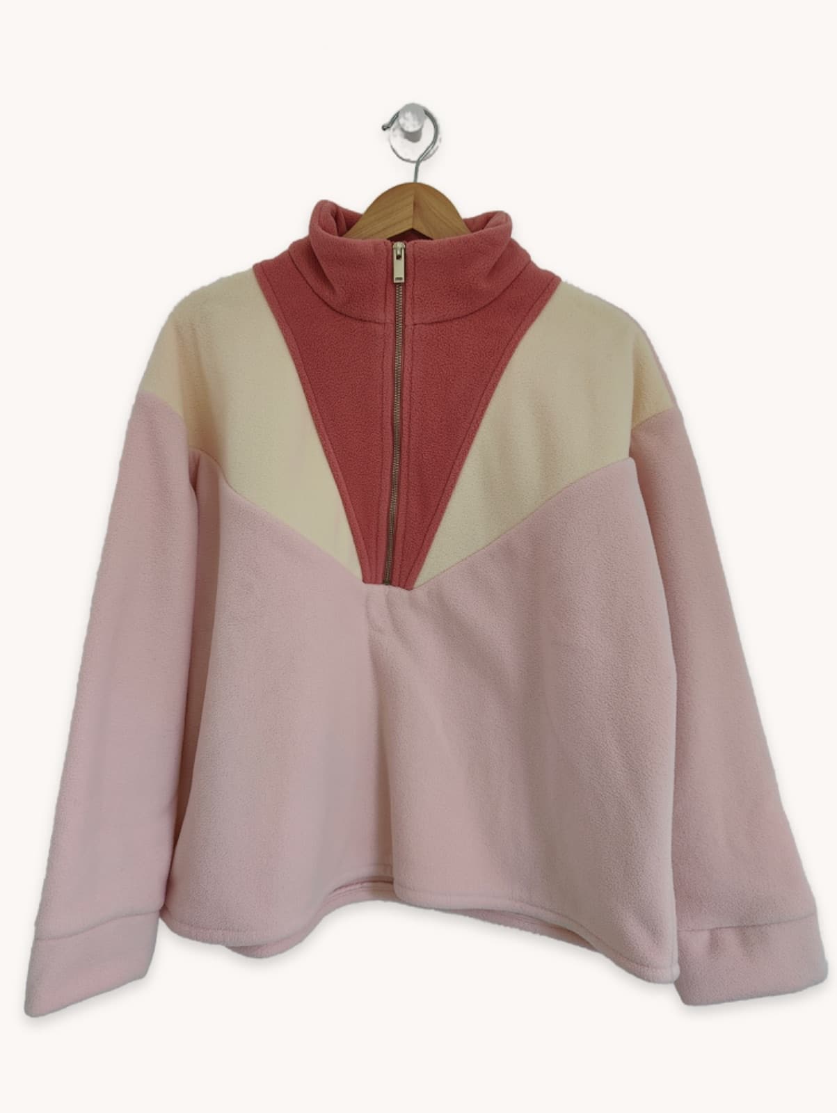 Polaire Sézane colorblock rose – Taille 46 — photo 2