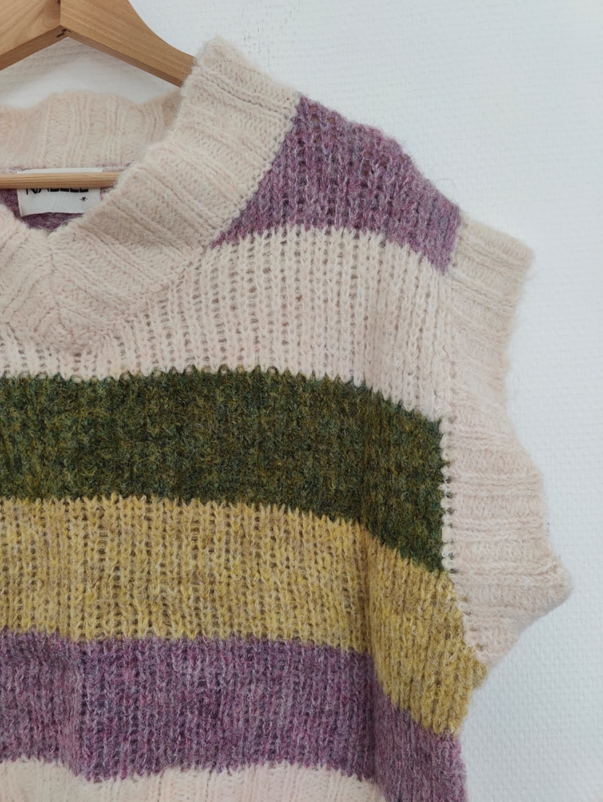 Pull sans manches rayé en maille Naëlle – Taille M — photo 3