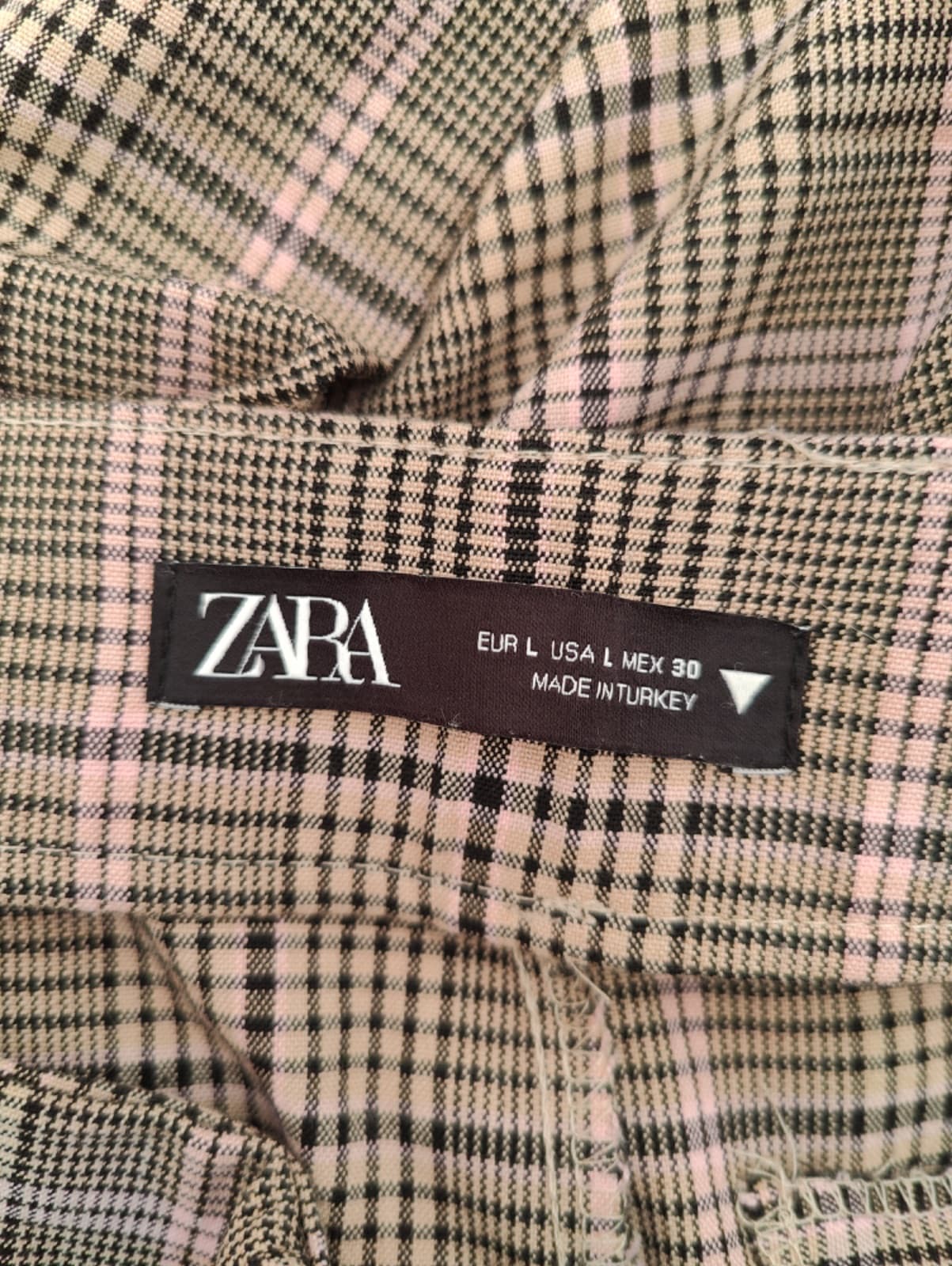 Pantalon large Zara à carreaux Prince-de-Galles – Taille L — photo 2