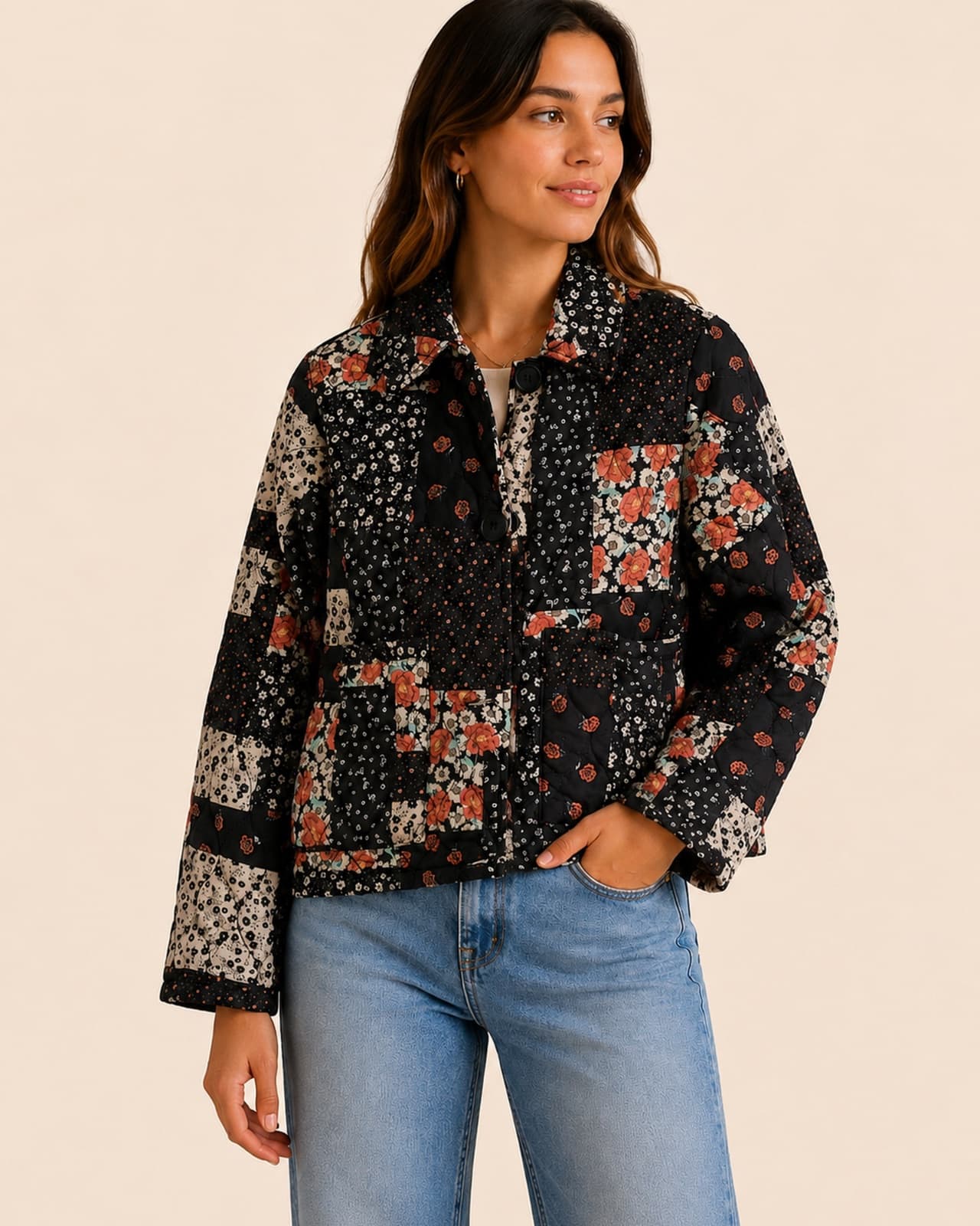 Veste matelassée patchwork florale Primark – Taille XS