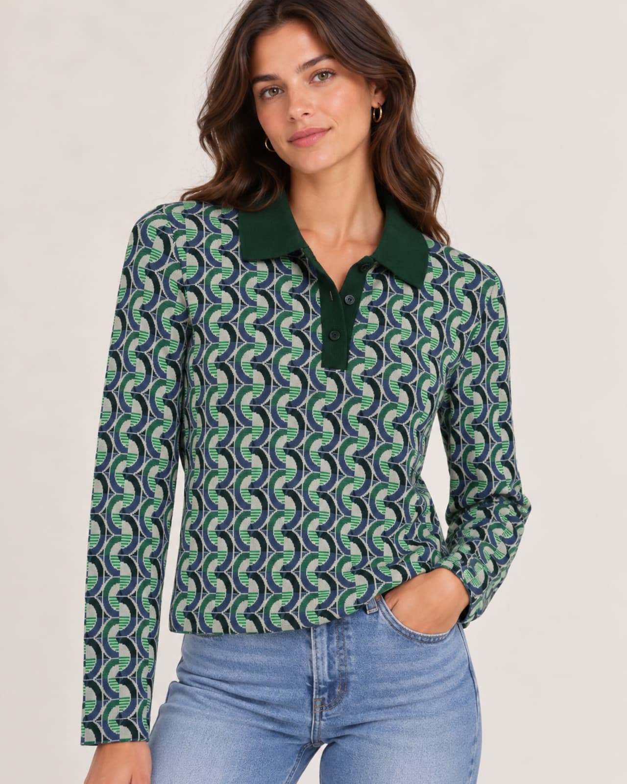 Top Zara imprimé géométrique – Taille S 