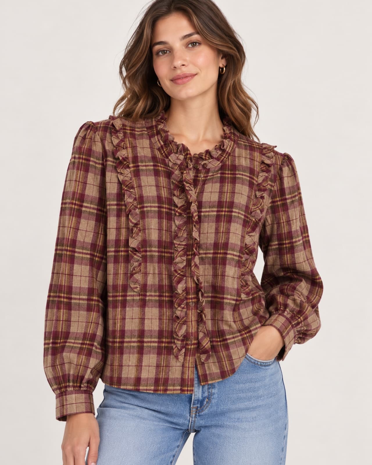 Chemise Sézane à carreaux tartan – Taille 40