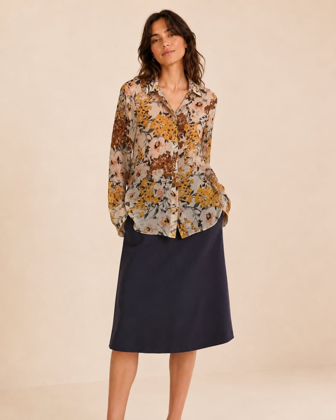 Chemise fluide à imprimé floral Zara – Taille S