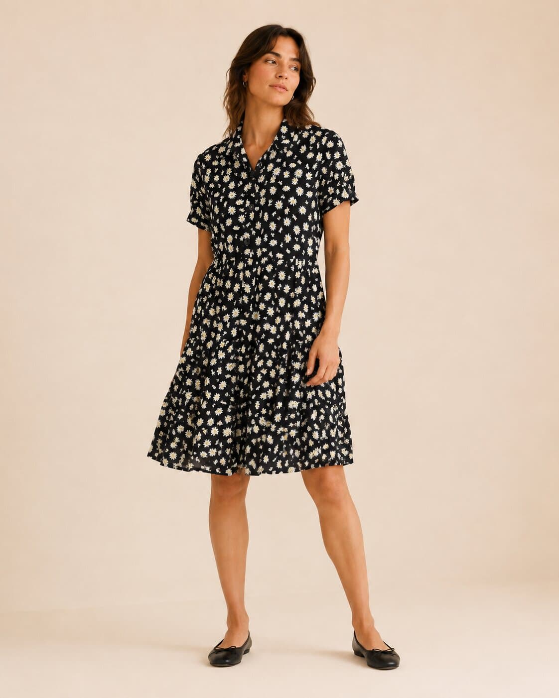 Robe Zara imprimé marguerites – Taille S