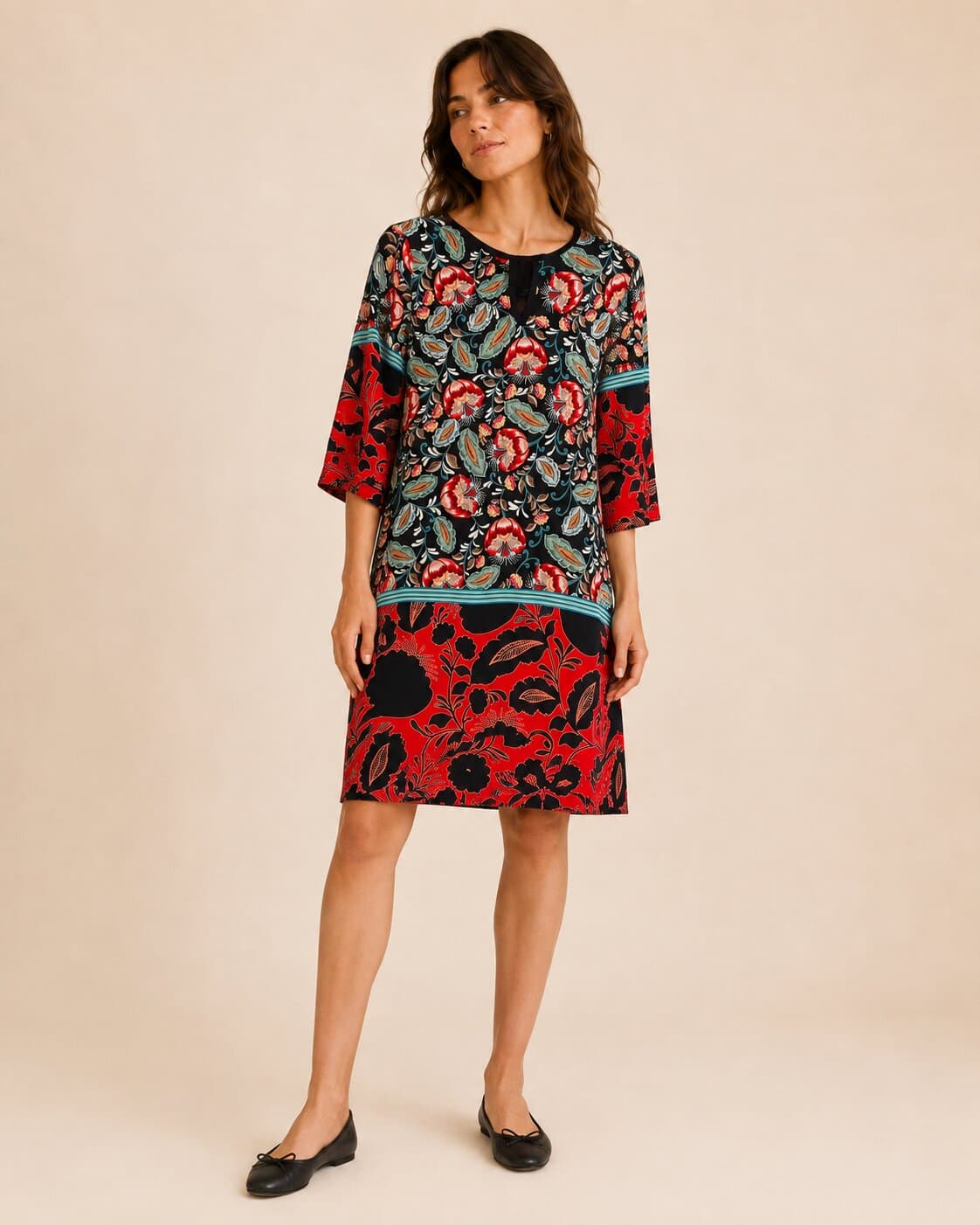 Robe imprimée à manches 3/4 Mango – Taille S
